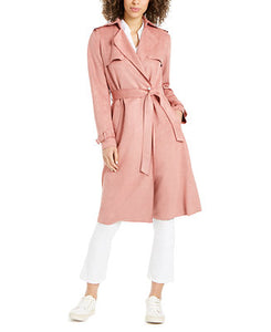 Tahari Faux-Suede Belted Trench Coat & Reviews - Coats - Women